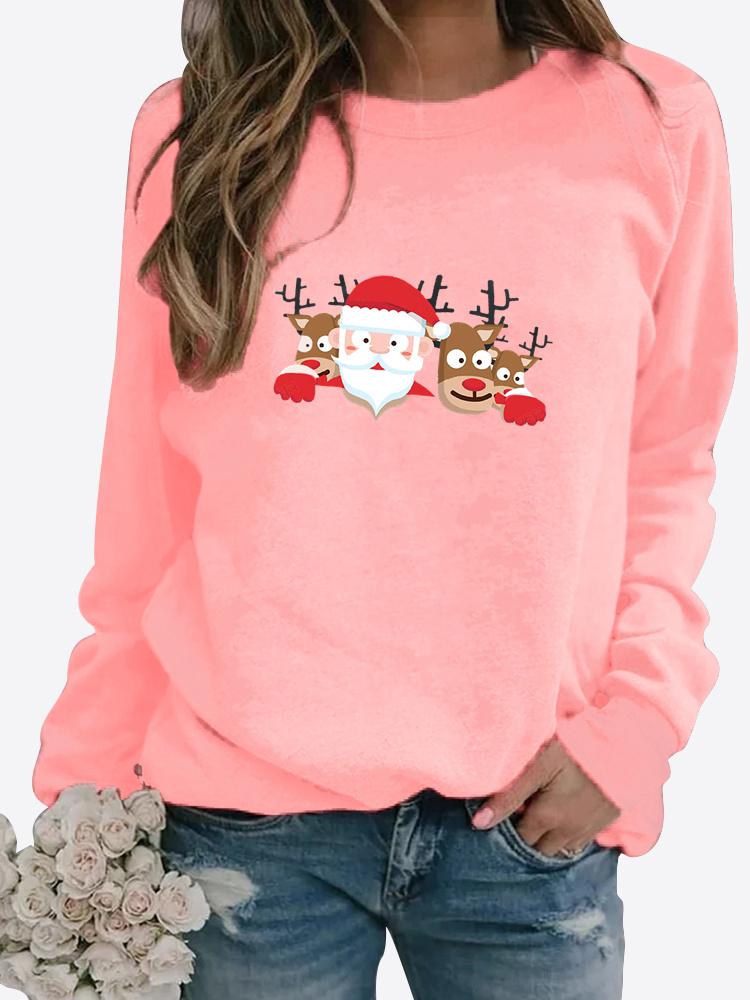Осенний новый свитер, осенне-зимний женский свитер с рождественской тематикой и принтом, повседневный свитер с круглым вырезом и длинными рукавами, топ больших размеров