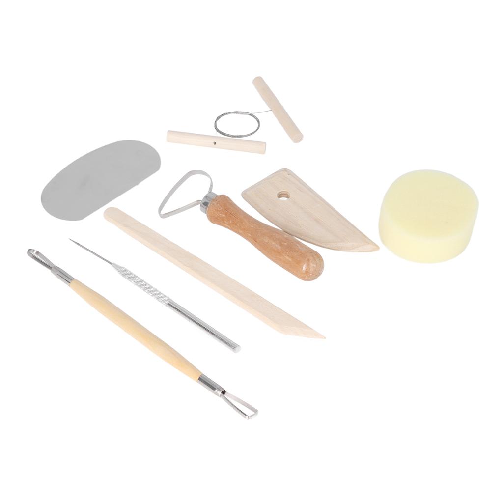 Набор керамических инструментов 8 штук Двусторонние деревянные ручки Инструменты для керамической глины для лепки и придания формы