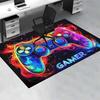 Neon Flame Game Controller Print Area Rug Non‑Slip Rectangular Floor Mat Gamer Gaming Room Bedroom Home Decor