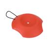 Trailer Caster Wheel Support Base with Curved Center Area, Orange Plastic Tongue Wheel Dock with Pull Rope for Campground and Garage Parking