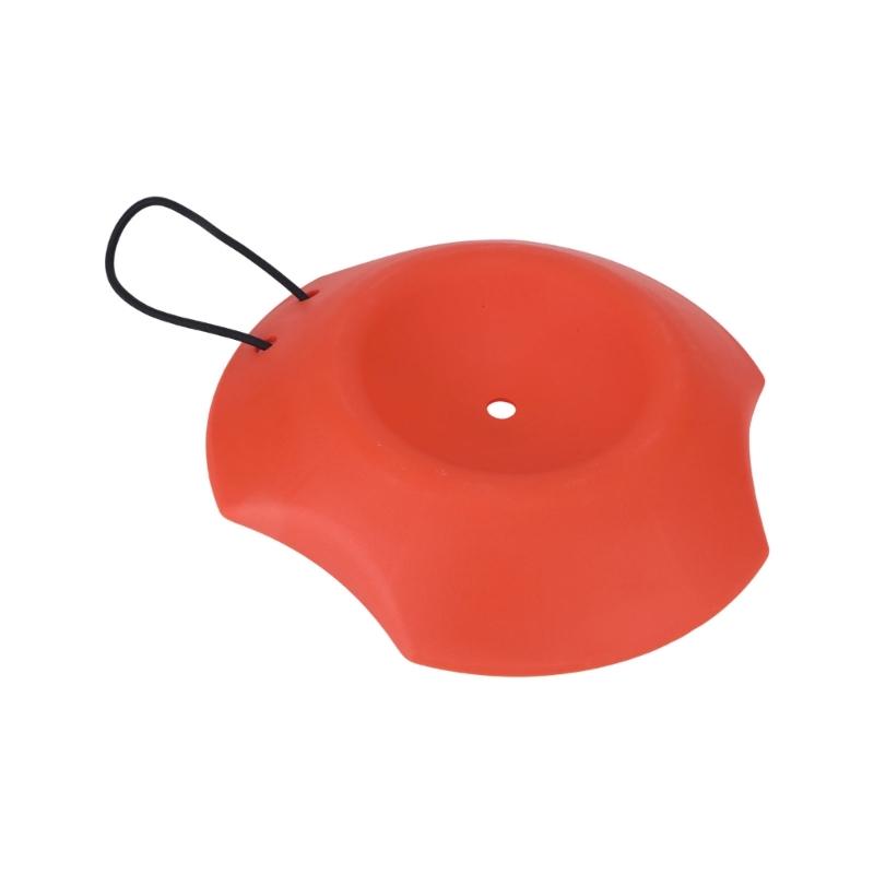 Trailer Caster Wheel Support Base with Curved Center Area, Orange Plastic Tongue Wheel Dock with Pull Rope for Campground and Garage Parking