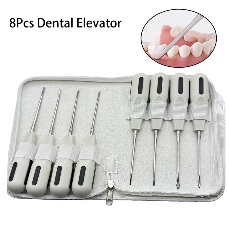 8Pcs Dental Stainless Steel Elevator White Surgery Extracting Apical Root Elevator High Quality Dentistry Surgical Instrument