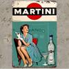 Винтажный металлический плакат Реклама Martini 8x12 дюймов Настенный декор для домашнего бара