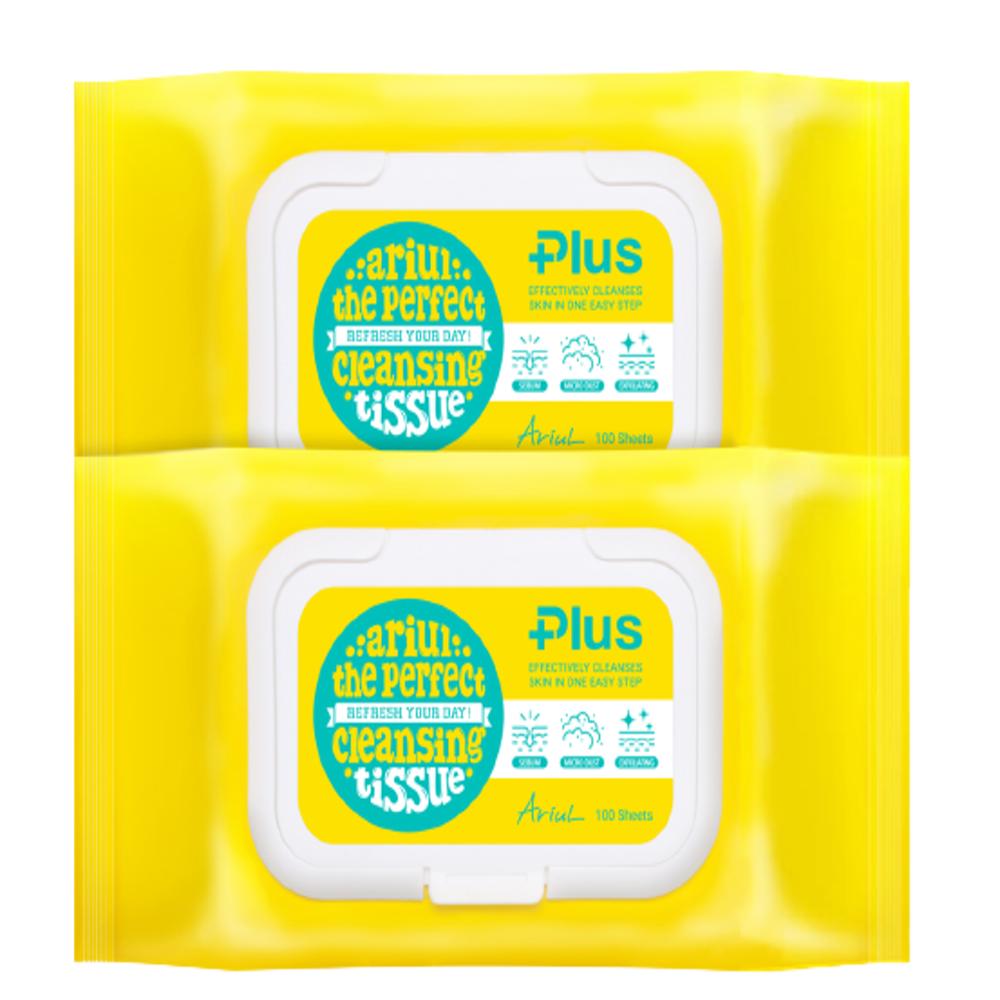 ARIUL Очищающая салфетка для снятия стресса Purefull Plus, 100 листов x 2 упаковки