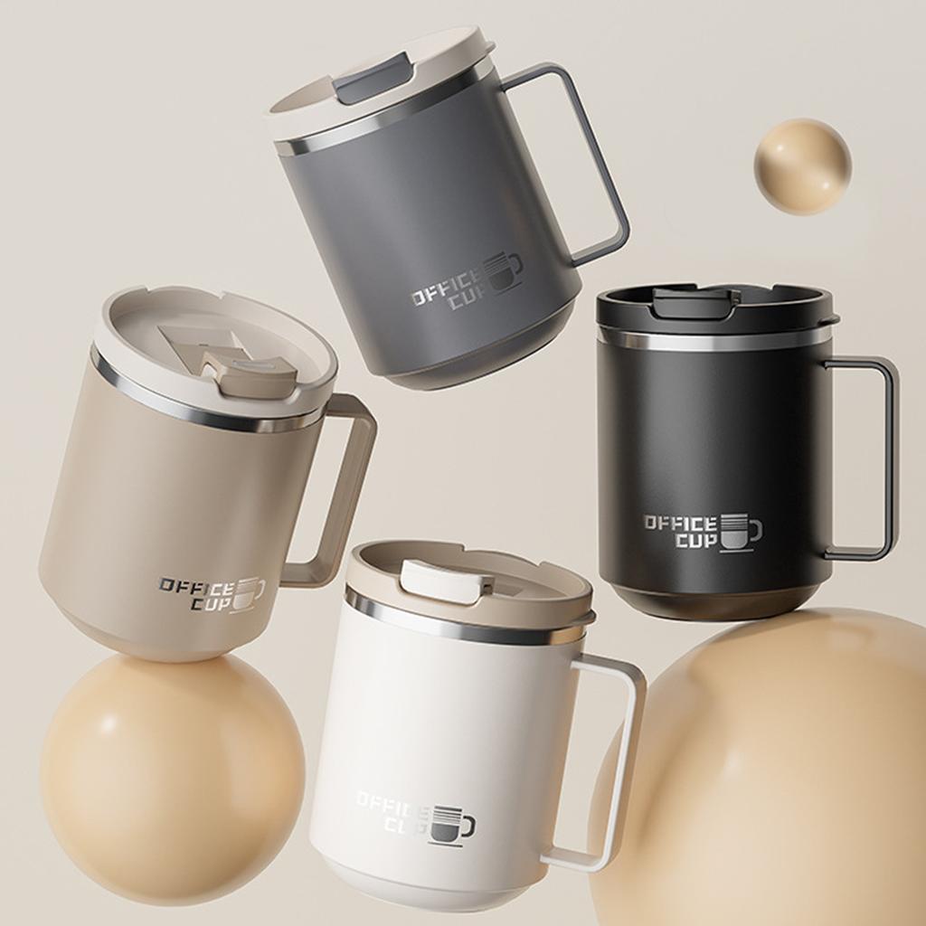 Кружка для кофе из нержавеющей стали 304 с двойными стенками, с ручкой, портативная, герметичная, для воды, большой вместимости, для питья