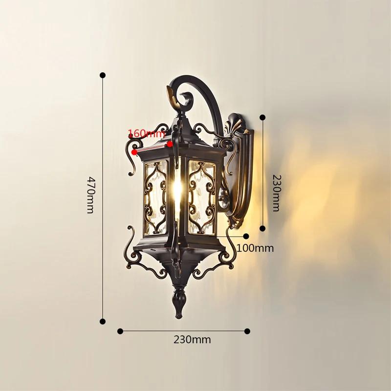 Европейский стиль наружный настенный светильник ретро крыльцо лампа бронза водонепроницаемый IP65 для дома вилла наружный патио дверной проем винтажный бра
