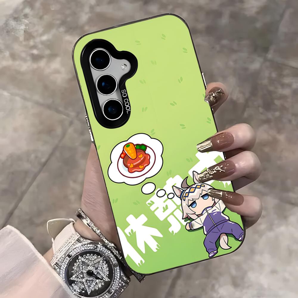 Uma Musume Pretty Derby Phone Case For Samsung S25 Ultra S23 S22 S21 S20 Ultra Plus S24 Fe A54 A55 Color Silver Cover
