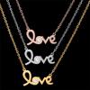Necklace Hollow Love Letter Rhinestone Titanium Steel Rose Gold Short Summer Accessories