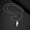 Vnox Collier pendentif foudre en acier inoxydable, chaîne de boîte de 60 cm avec fermoir à homard