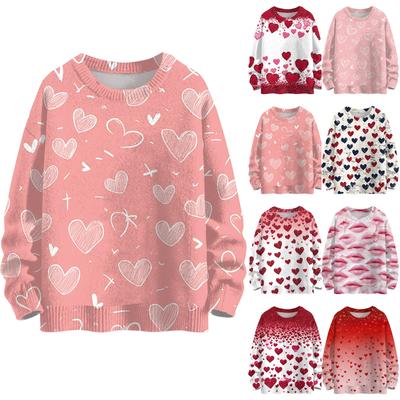 Свитшоты для женщин Вязаный свитер Милая рубашка Осенний круглый вырез Пуловер Топы