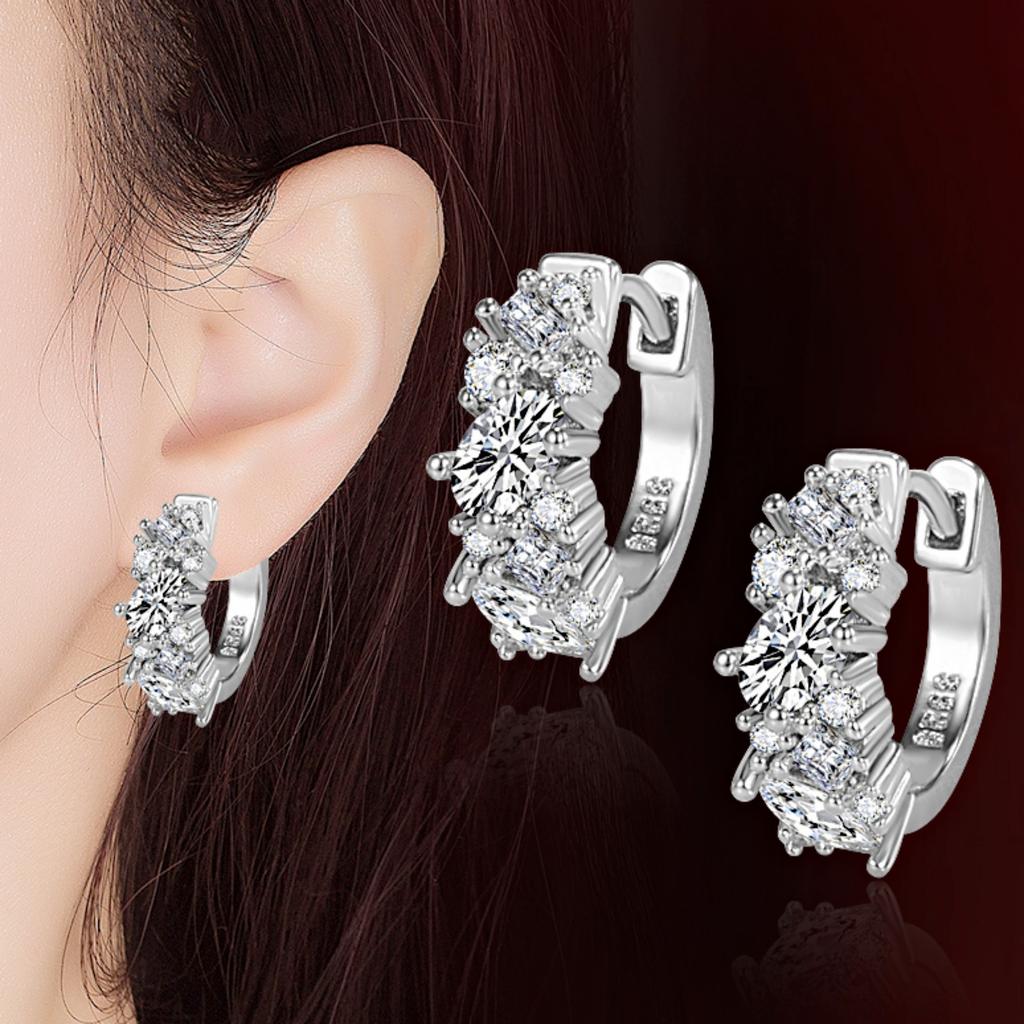 Earrings, Earrings, New Color Sapphire Blue Earrings, Rhine Blue Zircon Earrings, Small Broken Diamond Earrings