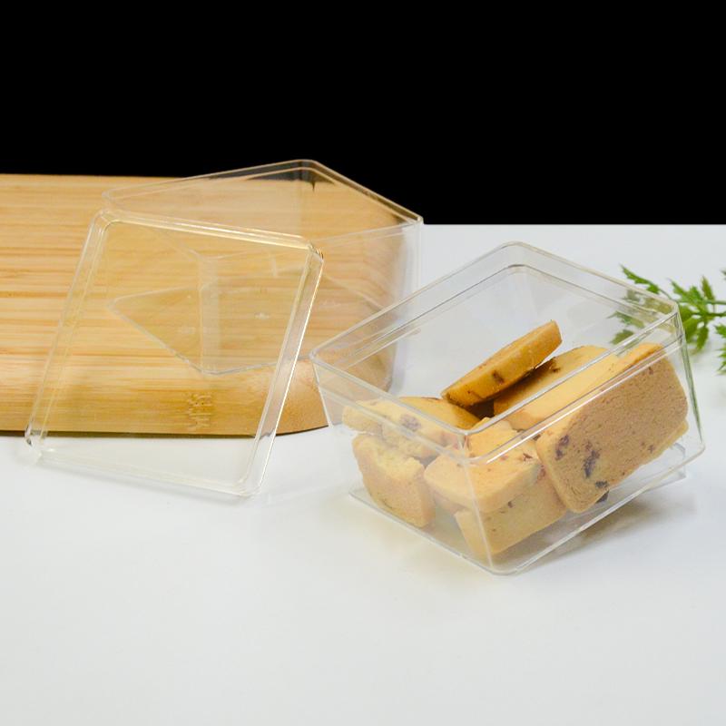 Transparency Rigid Plastic PS Material Mousse Cake Box Tiramisu Container Sushi Dessert Food Storage Cookies Candy Packing Box