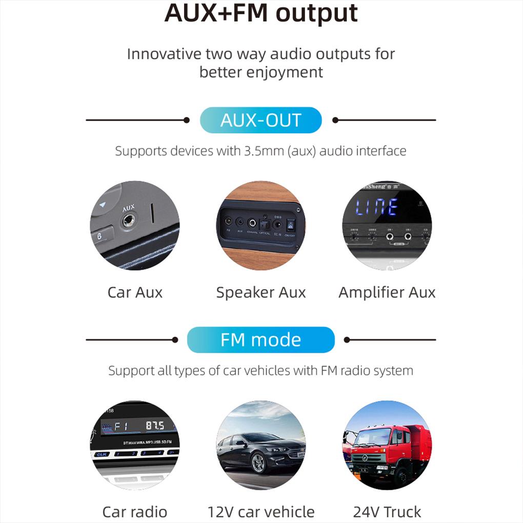 Автомобильный FM-трансмиттер Bluetooth 5.3 Bluetooth FM-трансмиттер для автомобиля Подключи и работай Легкий