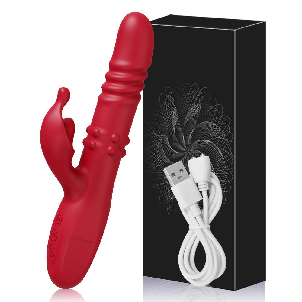 Rabbit Vibrator For Women Powerful G Spot Telescopic Rotating Clitoris Vagina Stimulator Female Masturbator For Adult Sexy Toys