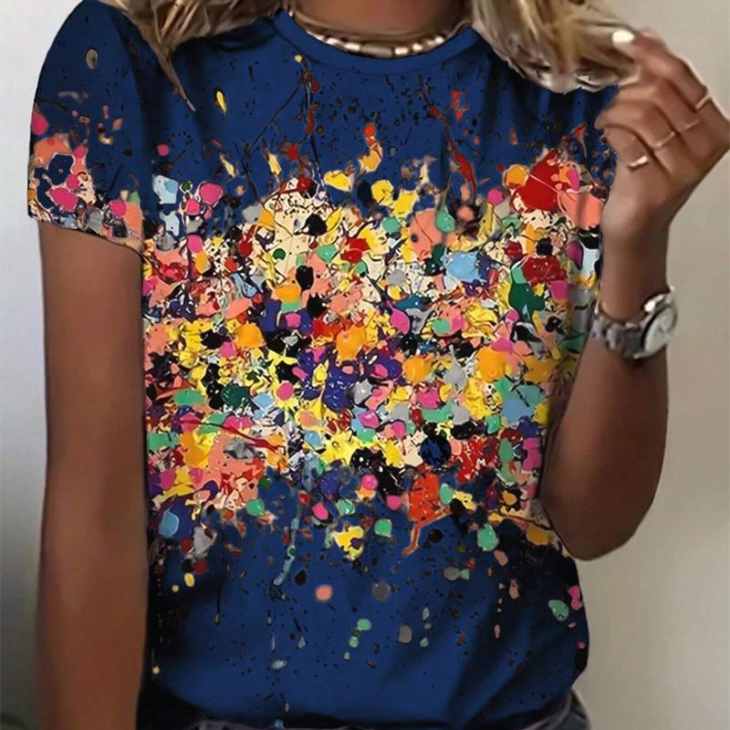 Модная женская футболка с граффити и принтом, забавная повседневная футболка с круглым вырезом и короткими рукавами, летняя женская футболка