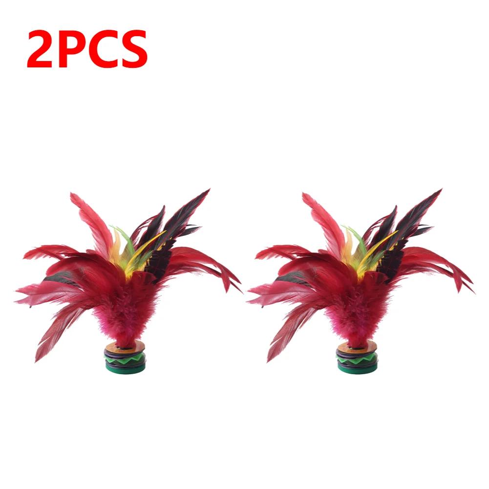 1-10pcs 20cm Feather Jianzi Colorful Feathers Shuttlecock Portable Foot Kick Handwheel Feather Shuttlecock Fitness Entertainment