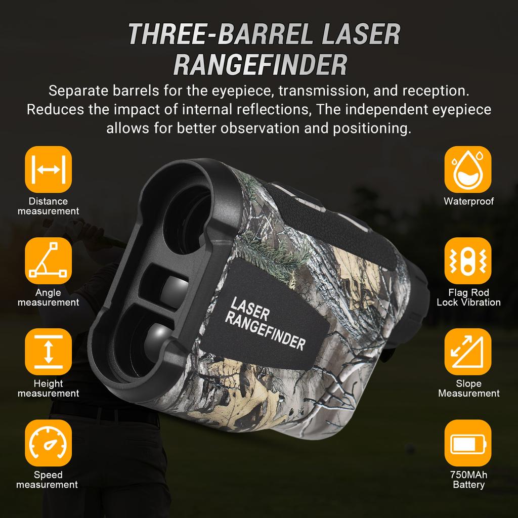 Дальномер для гольфа с функцией измерения угла наклона, высоты и скорости, блокировки флагштока, вибрации