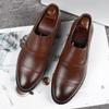 Мужская обувь Классика Деловые туфли Дышащие перфорированные кожаные туфли для мужчин Повседневная обувь для вождения Заостренный носок Лоферы