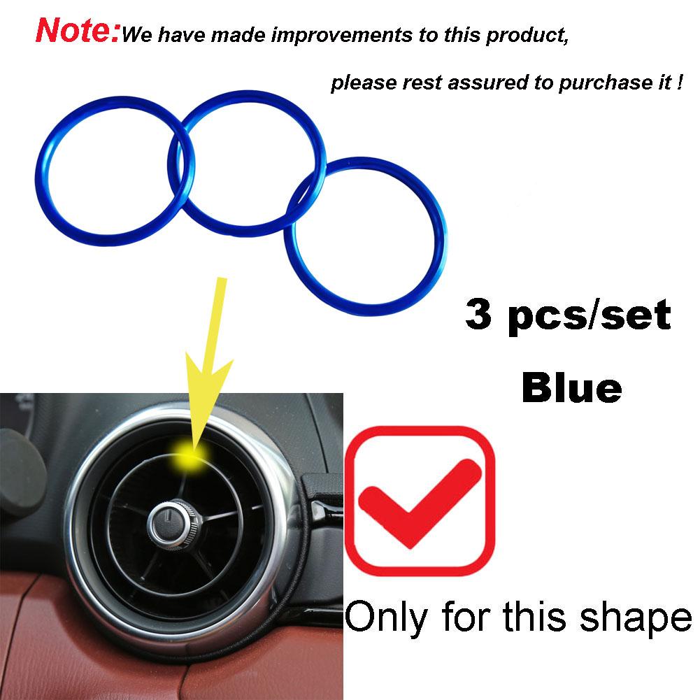 Car AC Air Outlet Conditioning Vent Decoration Central Inner Cover Ring Trim Decoration for Mazda MX5 Mazda 2 CX3 MX-5 RF
