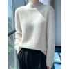 Double-strand Thickened Small Twist Half Turtleneck Cardigan for Women High-string High-density Cashmere Knitted Base Sweater