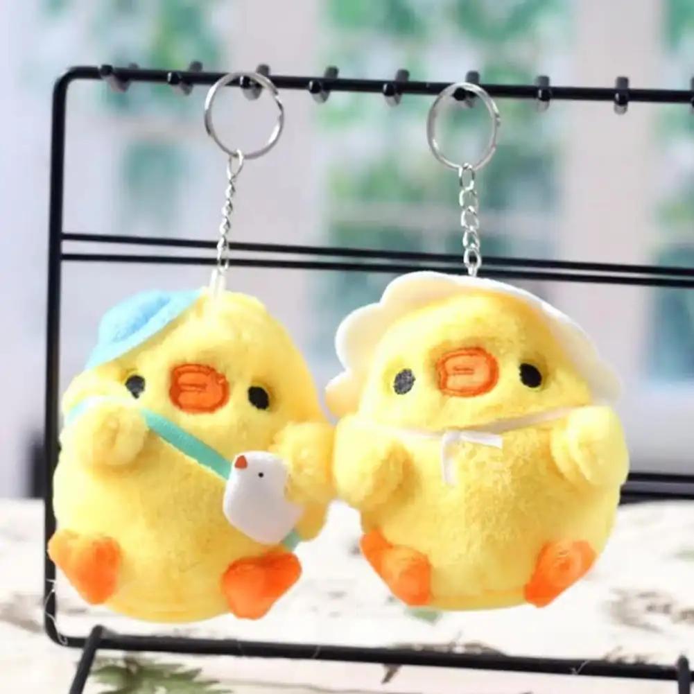 10cm Cute Chicken Plush Toys Key Chain Bag Pendant Cute Chick Doll for Kids Children Birthday Christmas Gifts Toys