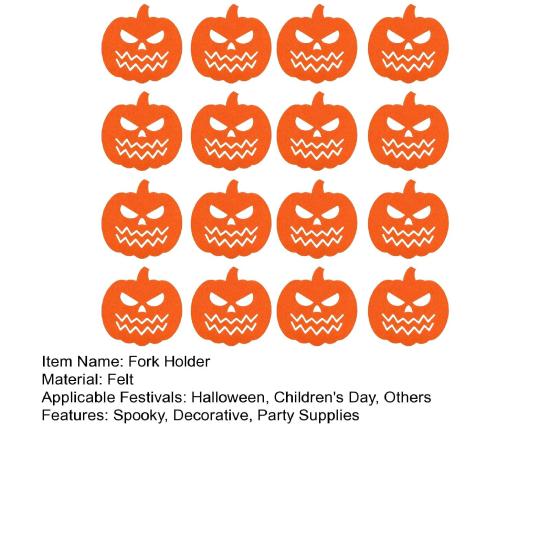 12Pcs Halloween Bat Spoon Fork Holder Spooky Pumpkin Skeleton Ghost Spider Black Cat Cutlery Felt Cover Holiday Party Dining Table Decoration