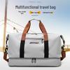 Large Capacity Fitness Travel Bag with Wet/Dry Separation and Shoe Compartment, Fits Luggage Handles