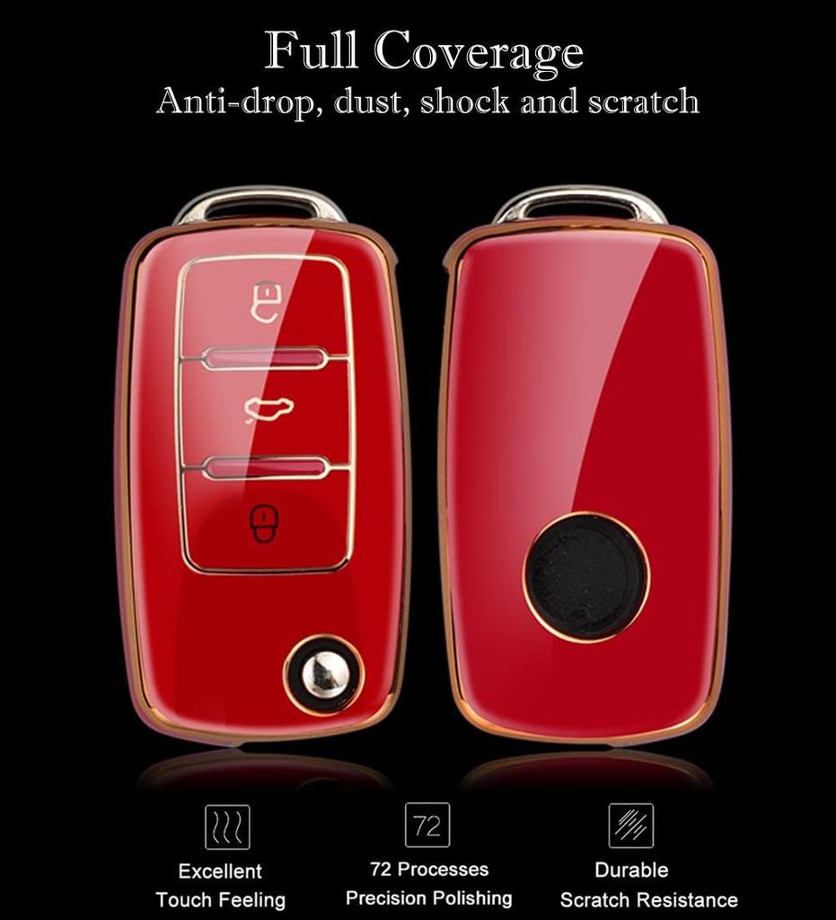 Чехол для брелока Volkswagen, высококачественный мягкий TPU защитный чехол для брелока на 360 градусов Volkswagen Jetta Golf Polo MK6 Passat Tiguan брелок