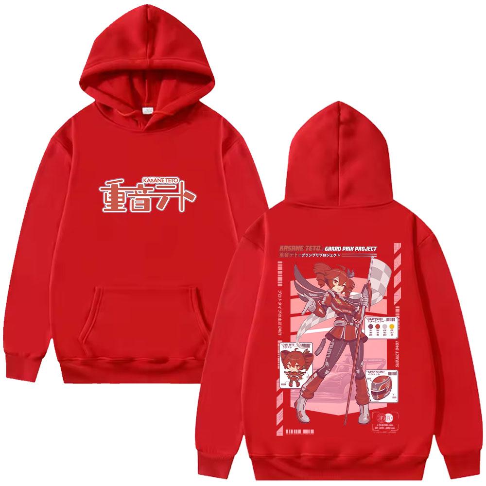 Virtual Idol Teto Racer Sweatshirts Fashion Kasane Teto Hip Hop Hoodies Long Sleeve Streetwear Unisex Casual Pullover
