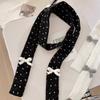 Polka Dot Bow Wool Shawl Harajuku Long Narrow Scarves All-match Knitted Scarf  Streetwear