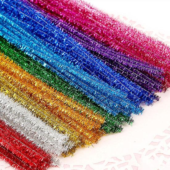 2 комплекта, 30 см, очиститель для труб, блестящие красочные DIY, художественные промыслы, гибкие, дошкольное образование, детский стебель из синели, развивающие игрушки, подарок на день рождения