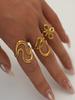 Stainless Steel Gold Color Rings for Women Men 2025 Colorfast Popular Party Personalized Exaggerated Charms Jewelry Gifts