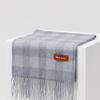RECLOW RECLOW 2021 Шерстяной клетчатый шарф серо-синий