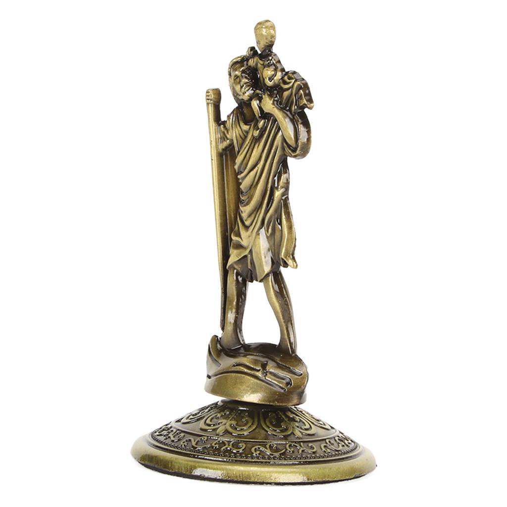 Jesus Statue Olive Colour 3.5in High Strong Alloy Stable Base Exquisite Details Jesus Figurine for Home Car Office