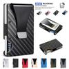 Mens Carbon Fiber RFID Blocking Clip Wallet Money Slim Credit Card Holder Metal