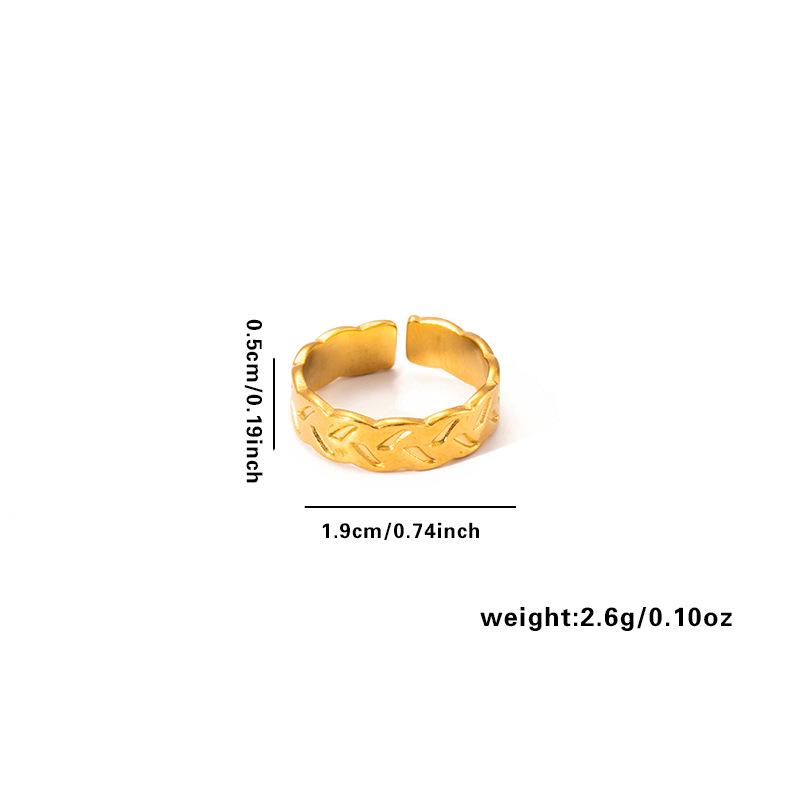 European & American Trendy Titanium Steel Geometric Open Ring - Hip-Hop Style Snake Design