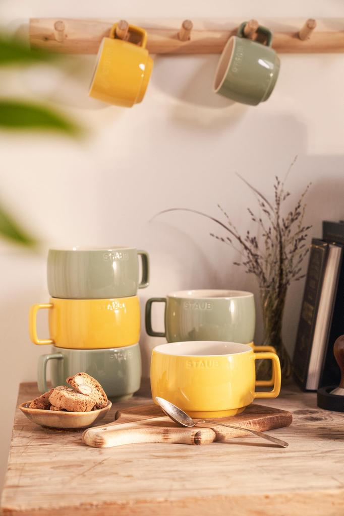 Кружка staub XS Citron керамическая кружка чашка эспрессо керамическая безопасная для микроволновой печи японская керамическая штабелируемая кружка "Stacking 100ml" [Авторизованный продукт] Z1029-084