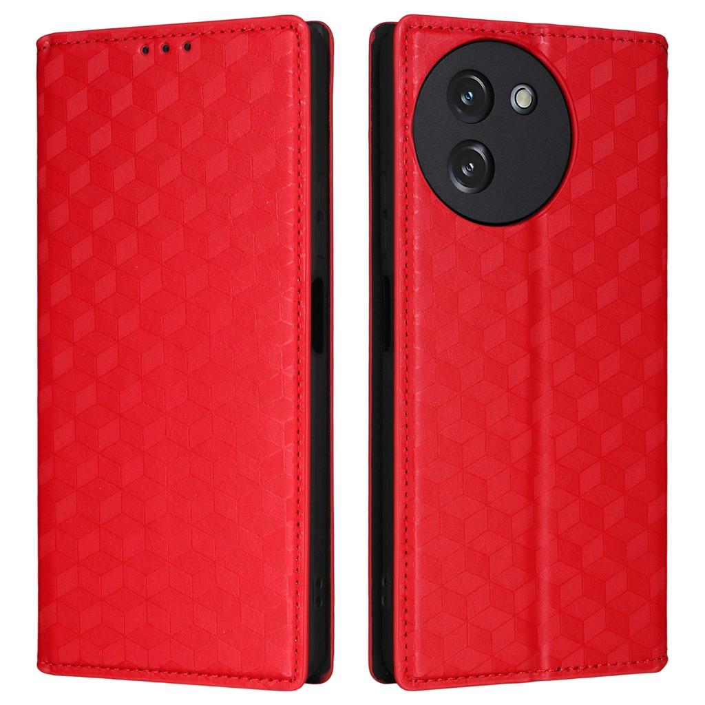 For Doogee Note 59/Note 59 Pro Case Wallet Rhombus Imprinted Leather Phone Cover