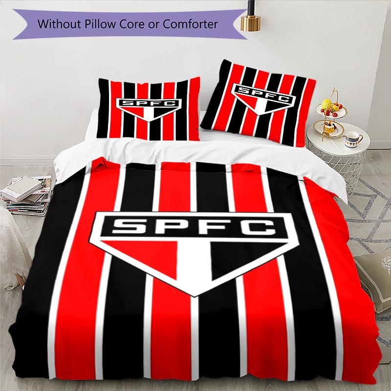 Paulo Fc Emblem Printed Pattern Duvet Cover Set – includes 1 duvet cover and 2 matching pillowcases Bedroom decor Christmas gifts