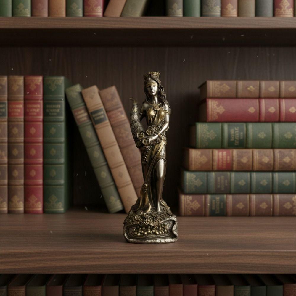 Resin Goddess of Justice Desk Ornaments Vintage Goddess of Wealth Statue  Office