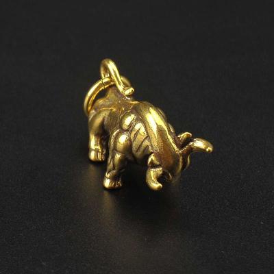 Мини ретро латунная статуя быка с Уолл-стрит скульптура ручная игрушка подарок брелок украшение домашний офис стол декоративное украшение