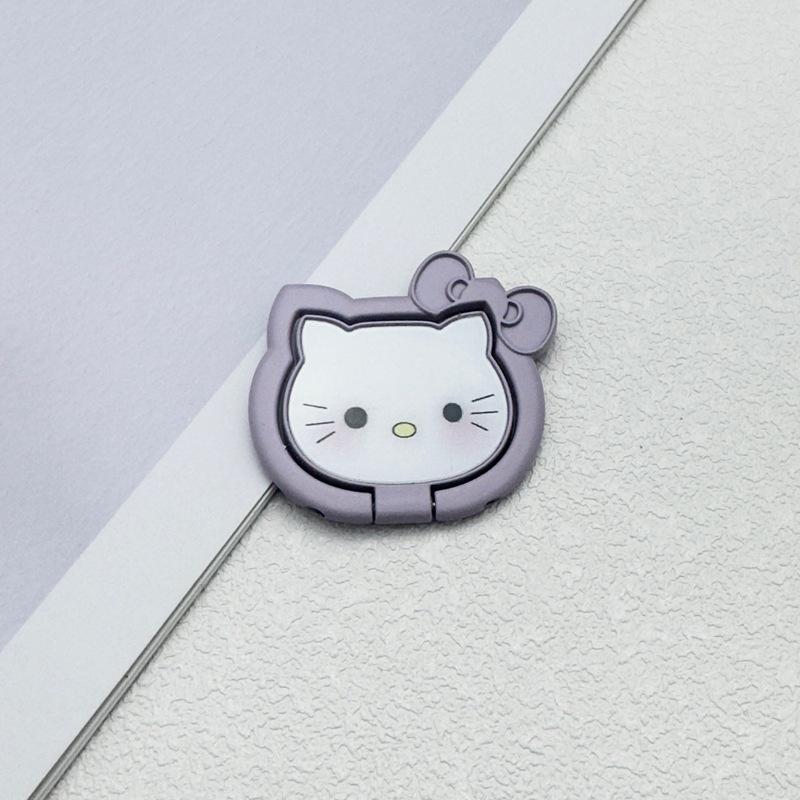 Cartoon Cat Phone Ring Stand with Magnetic Suction and Desktop Back Sticker