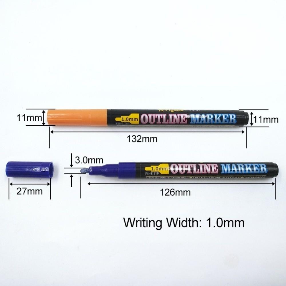 Multicolour Dual-Line Highlighter DIY Acrylic Paint Pens New Metallic Paint Markers  Glass Ceramic