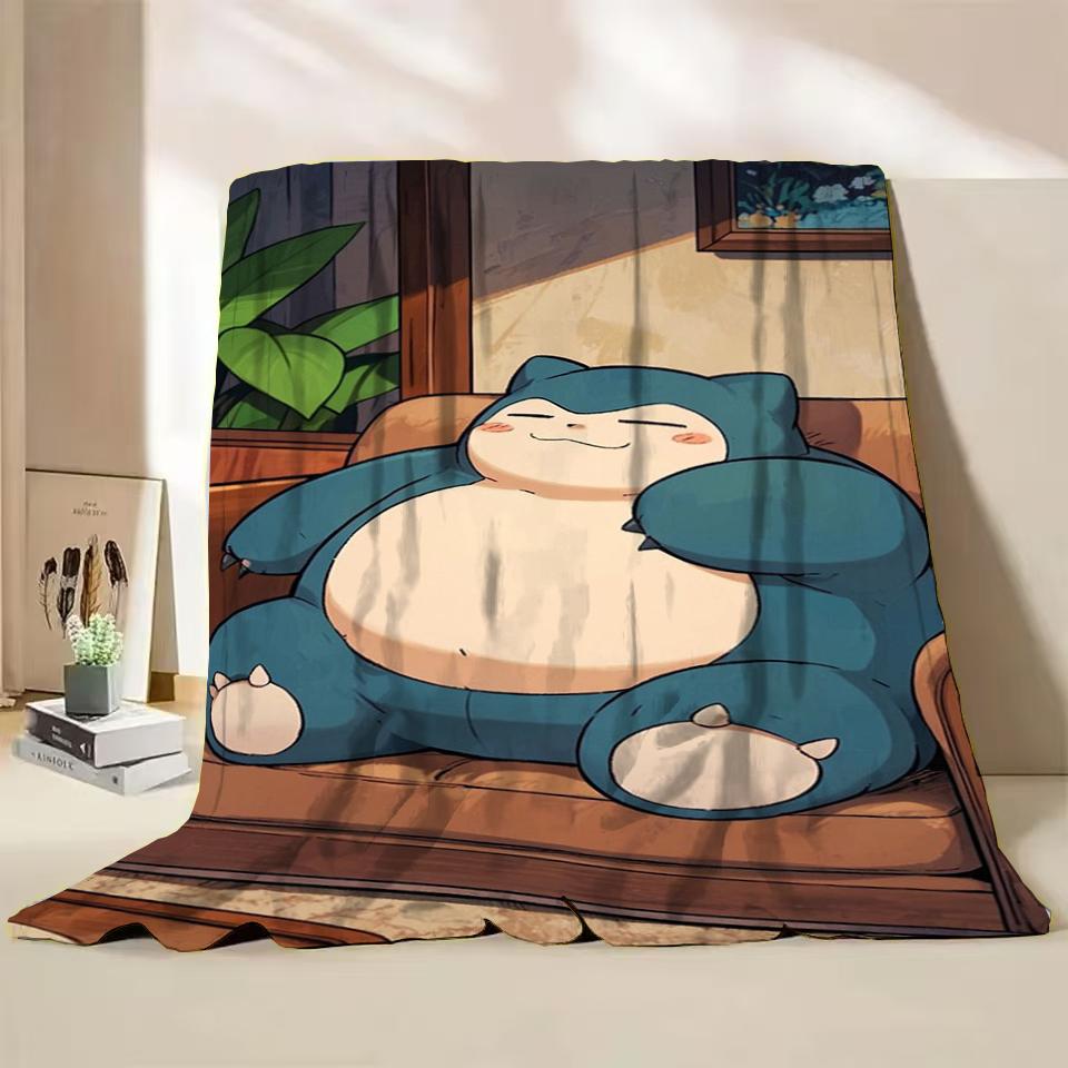 Фланелевое пушистое флисовое одеяло Pokemon Snorlax для дома, спальни, кровати, дивана, офиса, детское покрывало, взрослое мягкое одеяло, милый подарок для ребенка
