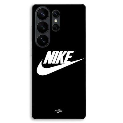 Чехол для телефона - MANIACASE - Samsung Galaxy S26 Ultra - Силикон TPU - Белый логотип Nike - Черный