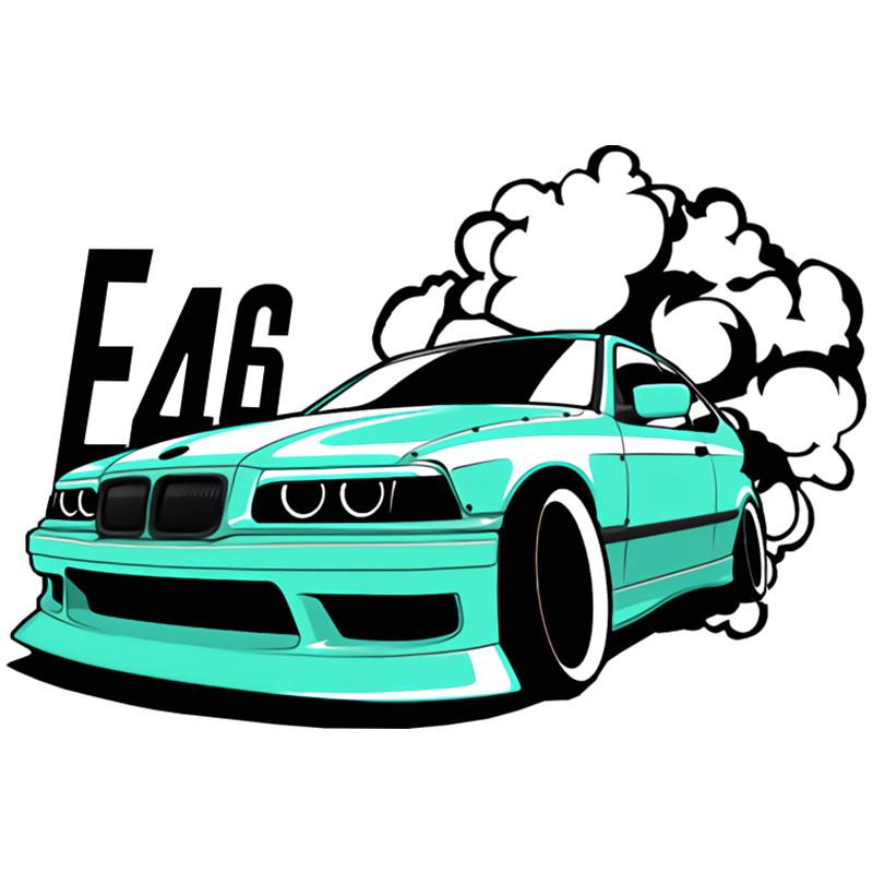 J8# E46 Drift Art For Car Stickers Decal Anime Cute Car Accessories Decoration Stickers On The Car Funny Vinyl Decal Waterproof Decoration