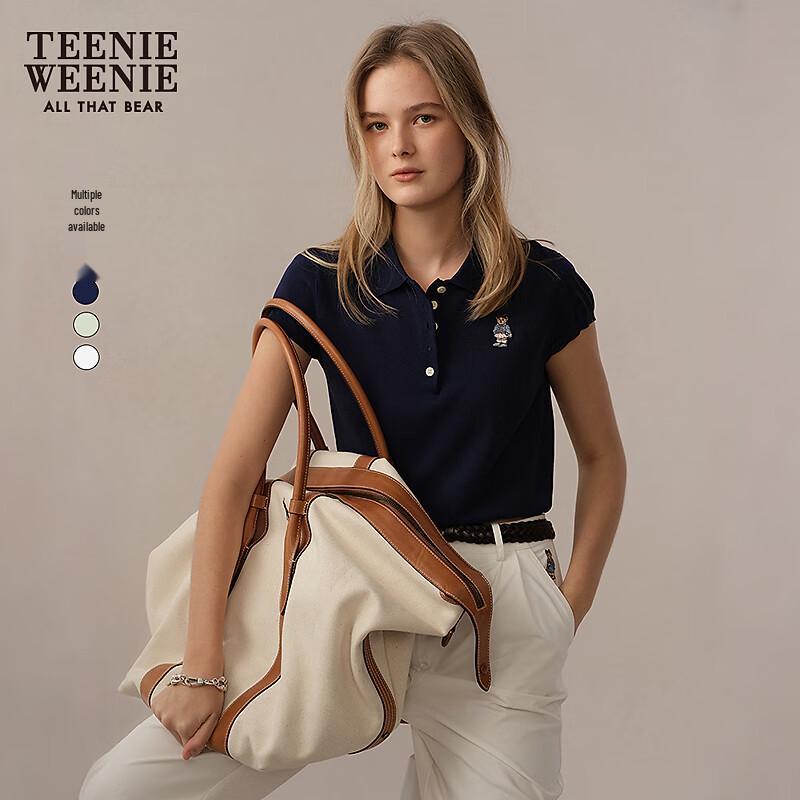 Teenie Weenie Женский трикотажный топ-поло с коротким рукавом