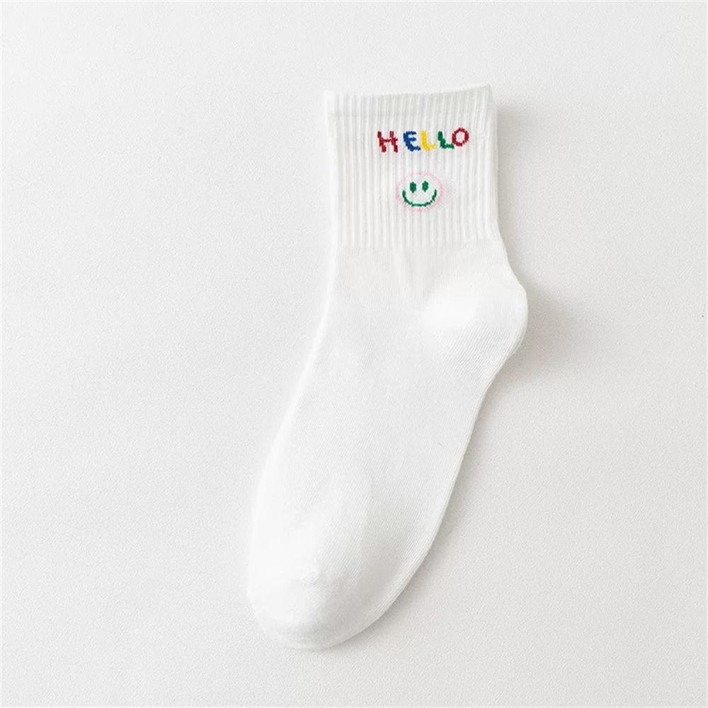 Смешные мультяшные носки в виде сердца астронавта с полосками в виде медведя, улыбки и отпечатков ног, спортивные хипстерские носки в стиле Харадзюку, повседневные мягкие белые хлопковые носки, Прямая поставка