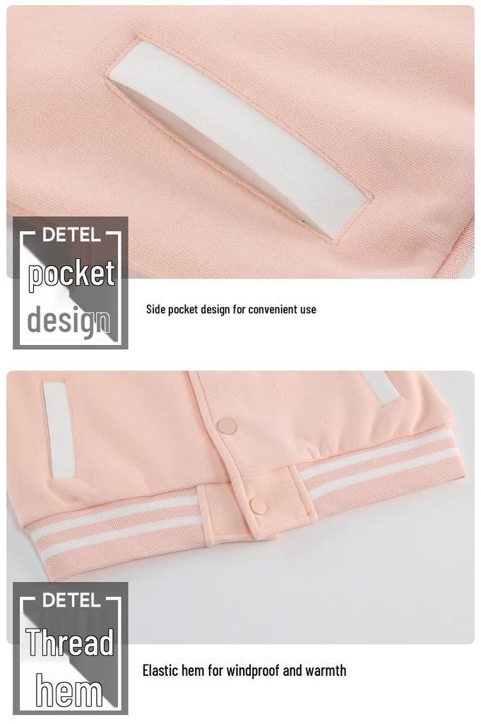 Kids' Versatile Baseball Jacket: Stylish Medium-Thick Outerwear for Boys and Girls - Medium to Large Sizes for Spring, Autumn, Winter