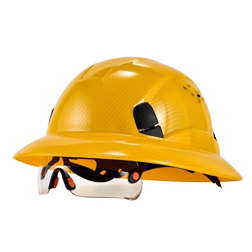 LOEBUCK Новый полнополый защитный шлем из углеродного волокна с очками CE, каска для предотвращения столкновений на строительной площадке GM850